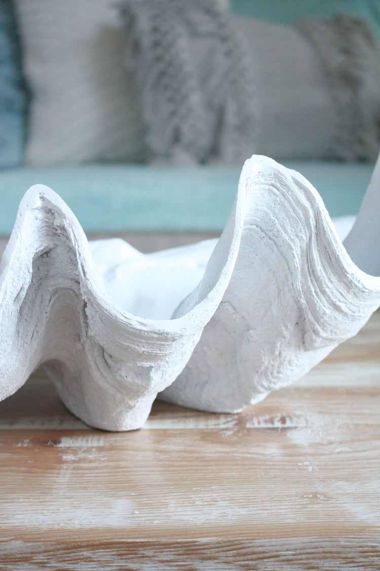 Clam Shell White Small 40cm Wide - Resin