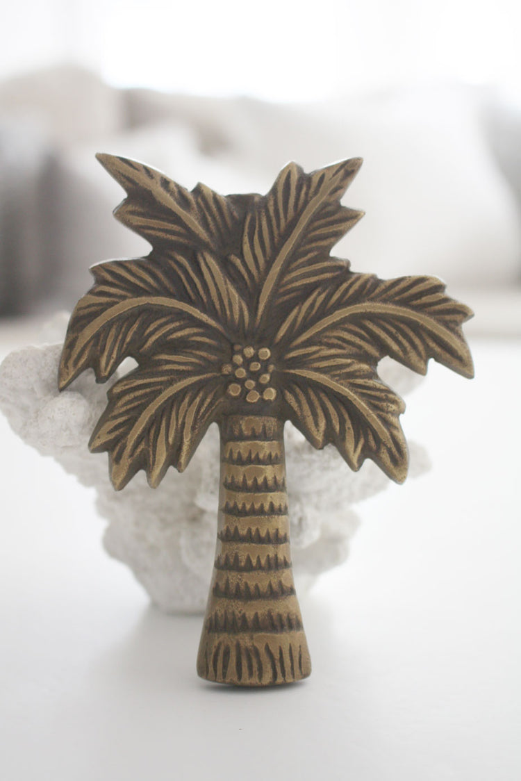 Brass Coconut Palm Tree Door Knocker