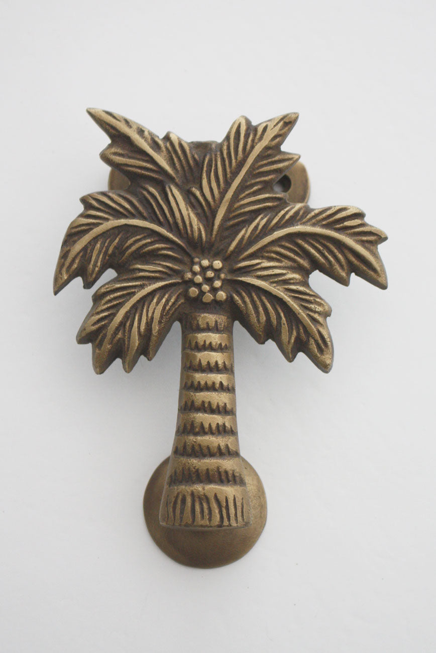 Brass Coconut Palm Tree Door Knocker