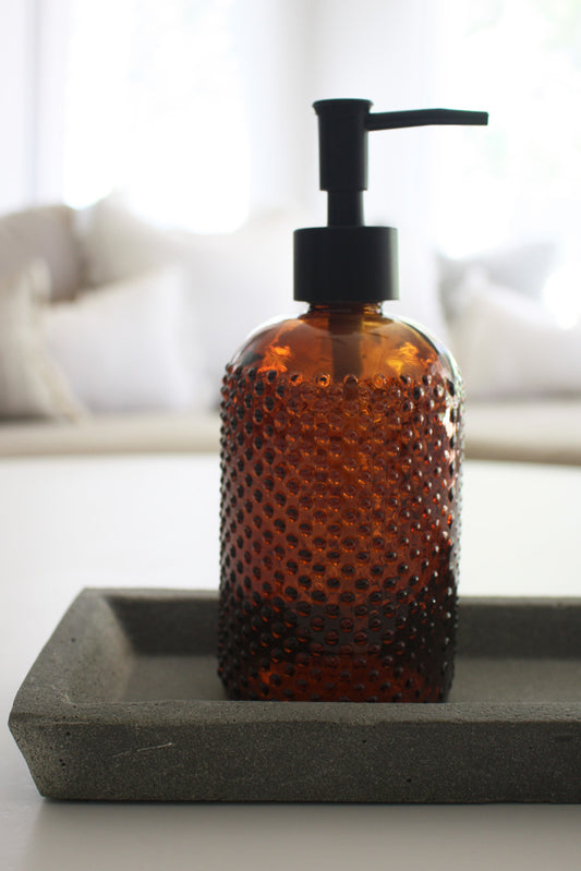 Darli Glass Soap Dispenser - Amber Brown