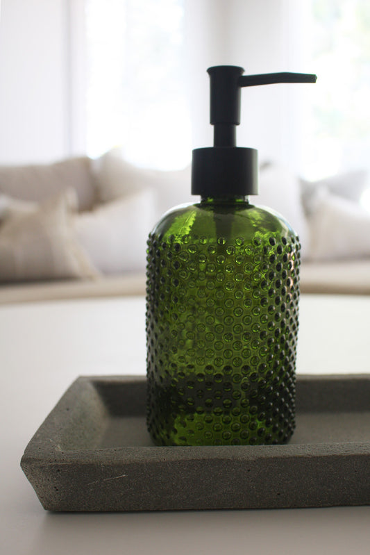 Darli Glass Soap Dispenser - Olive Green