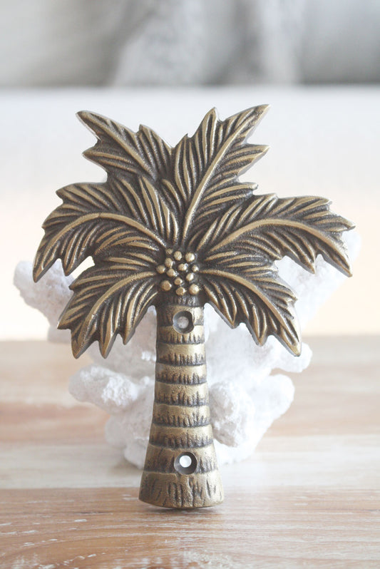 Brass Coconut Palm Tree Plaque