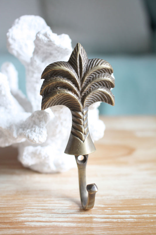 Brass Palm Tree Hook - Small
