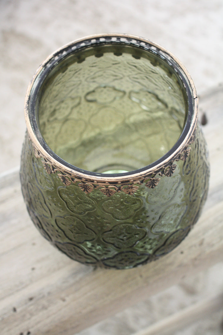 Olive Glass Votive XL Candle Holder