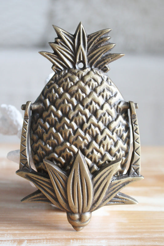 Brass Pineapple Door Knocker - Antiqued