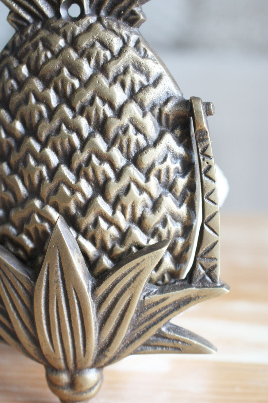 Brass Pineapple Door Knocker - Antiqued