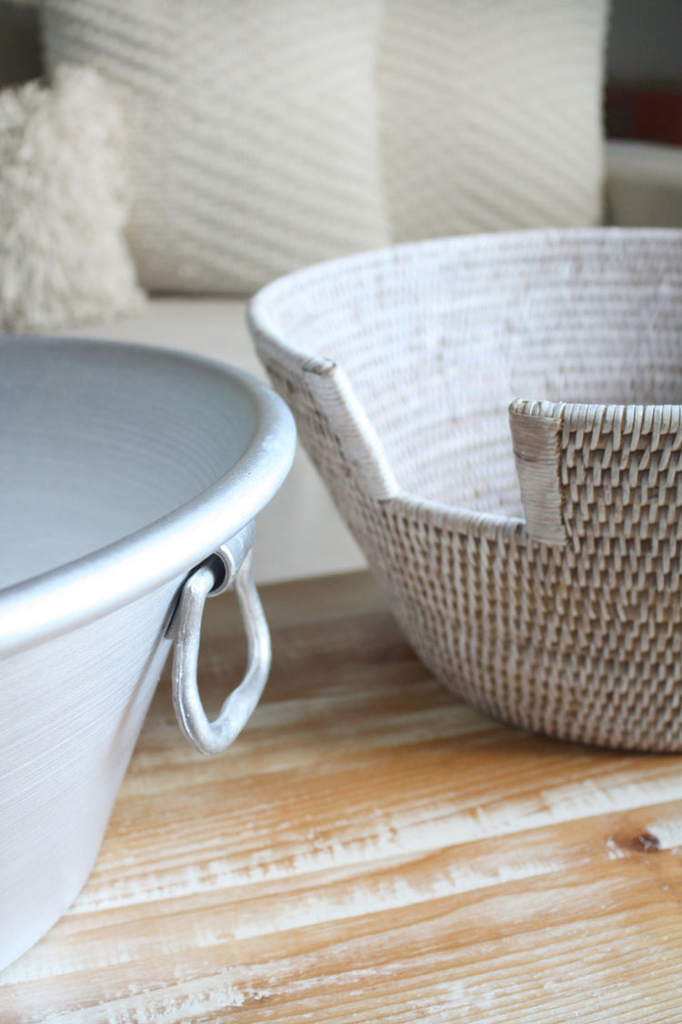 Rattan Champagne Cooler - Whitewash