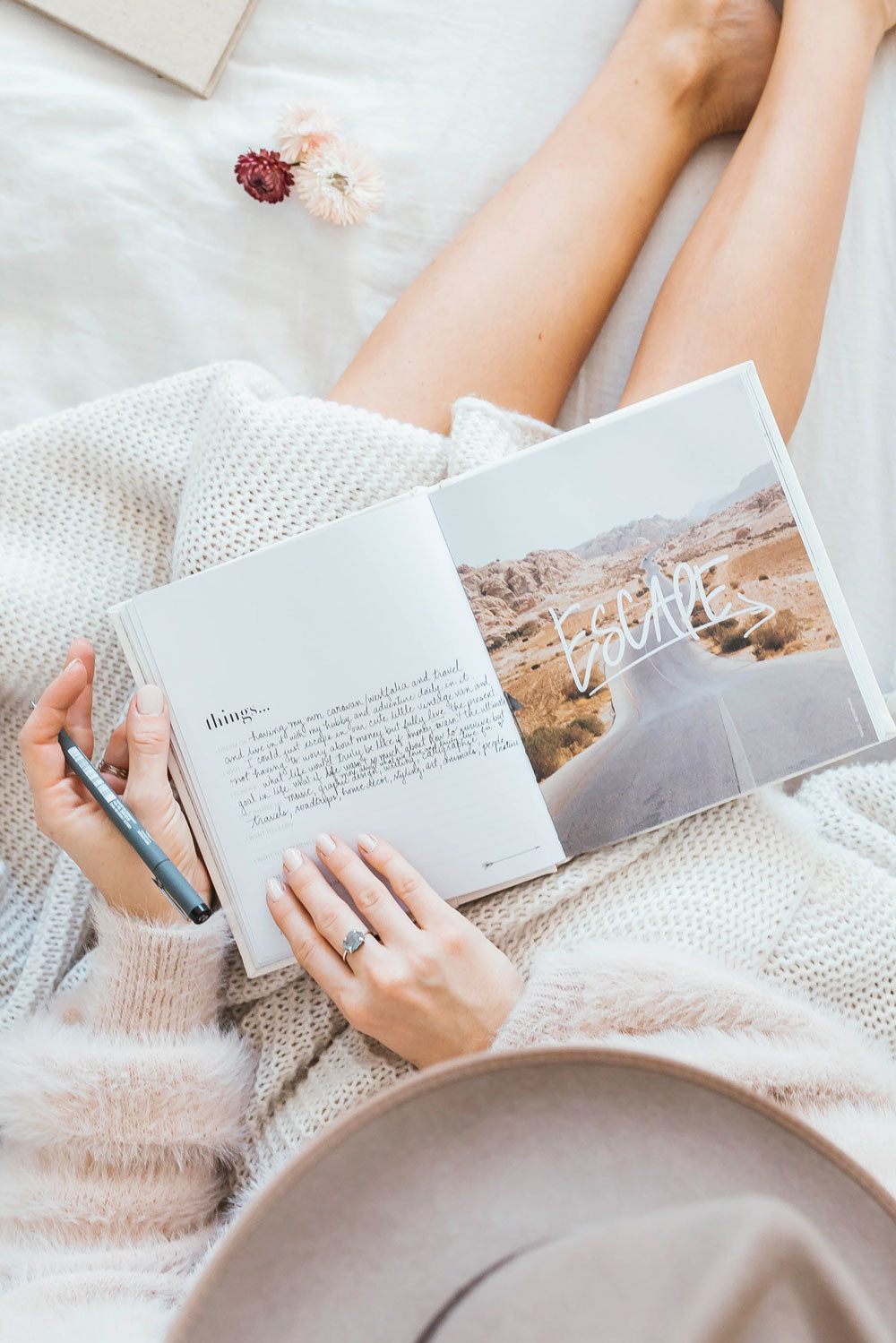 Journal - Life's a Road Trip - White Luxe