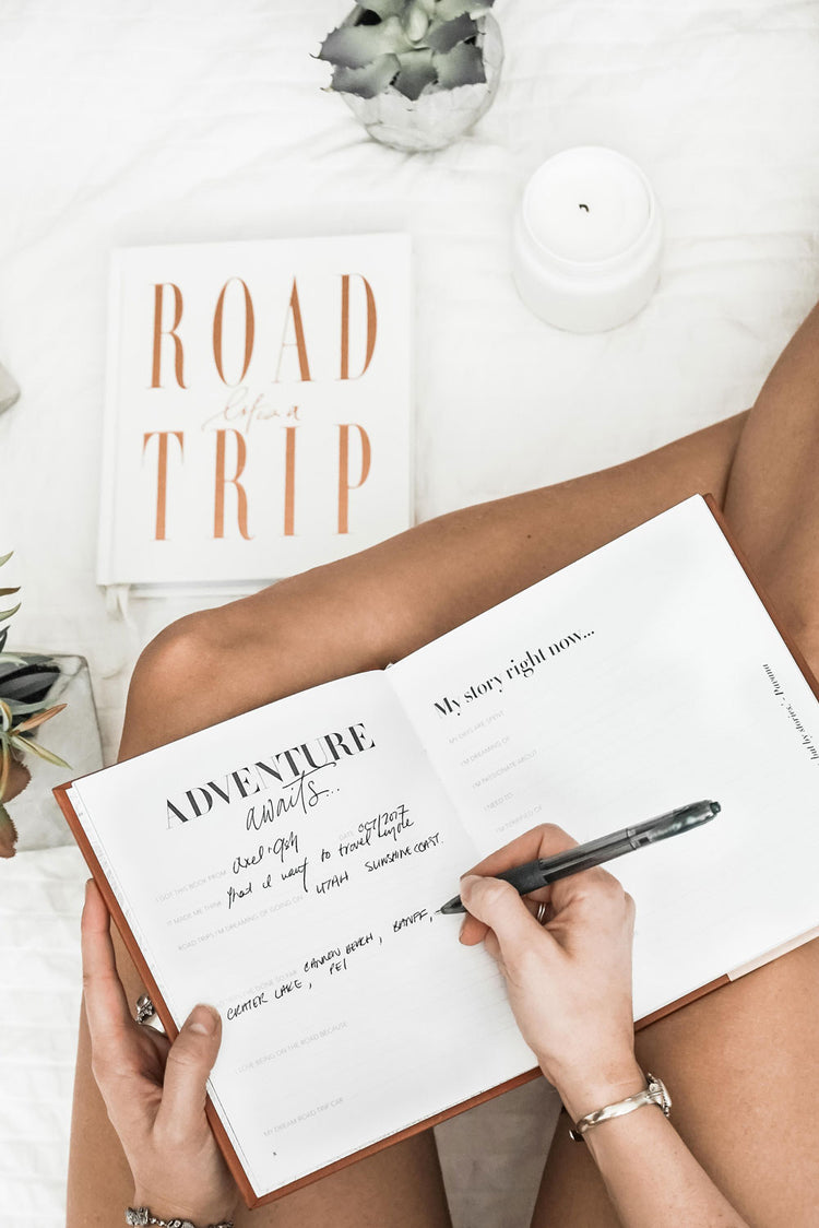 Journal - Life's a Road Trip - White Luxe