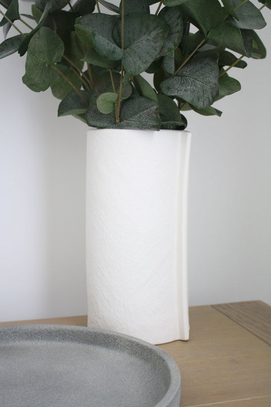 Burlap Vase Large - White