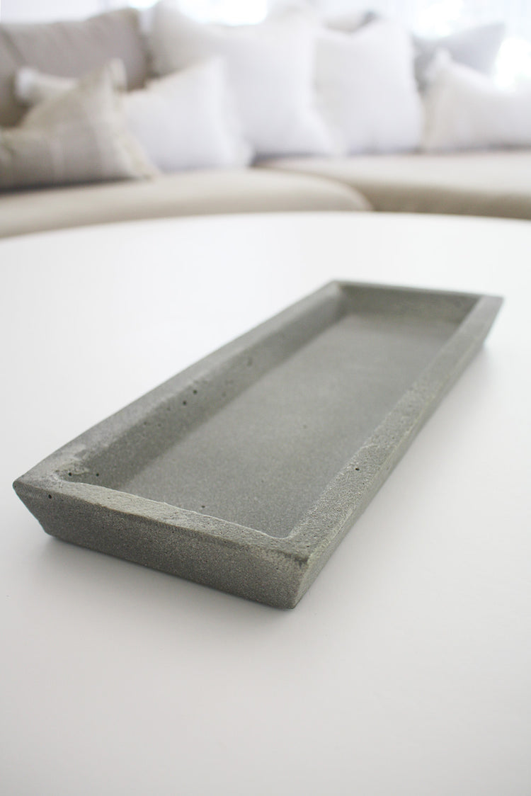 Concrete Rectangle Tray - Natural Grey