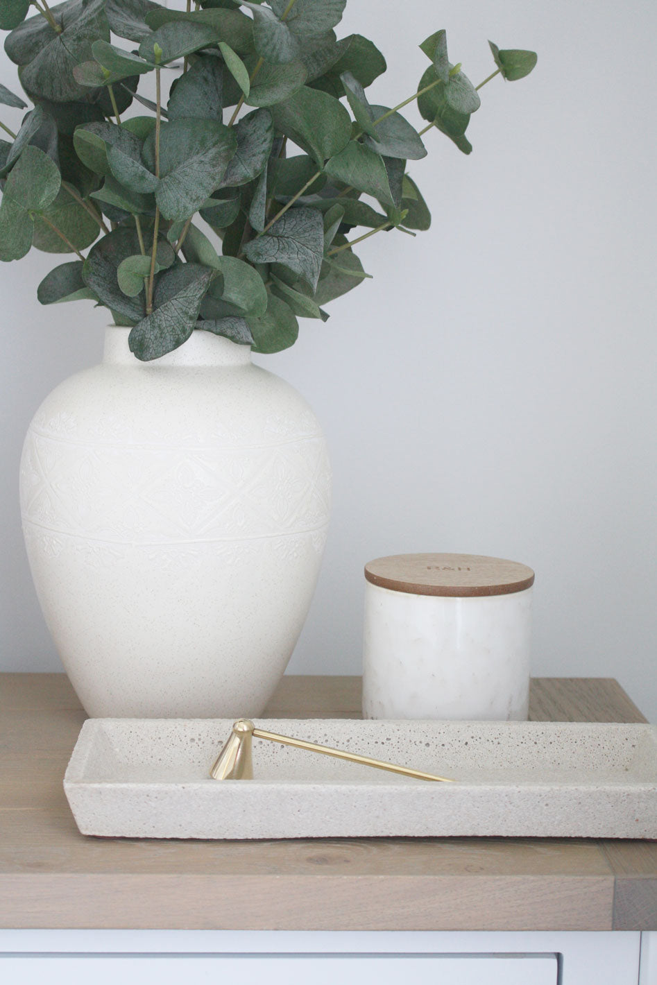 Concrete Rectangle Tray - Cream