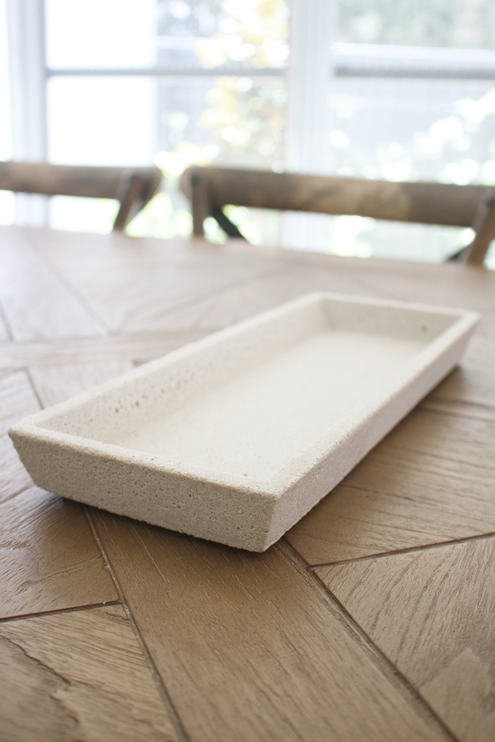 Concrete Rectangle Tray - Cream
