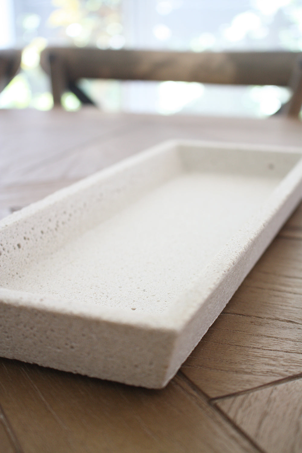 Concrete Rectangle Tray - Cream