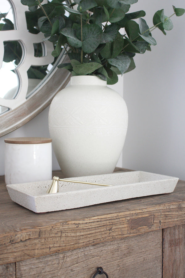 Concrete Rectangle Tray - Cream – Elomou Interiors
