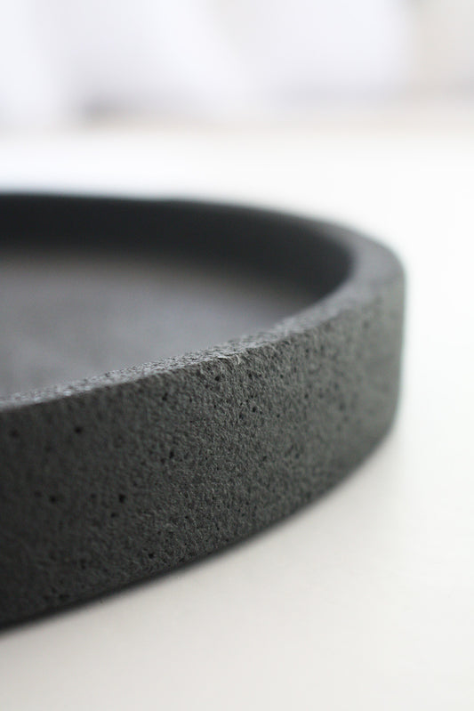 Concrete Round Tray 30cm - Black