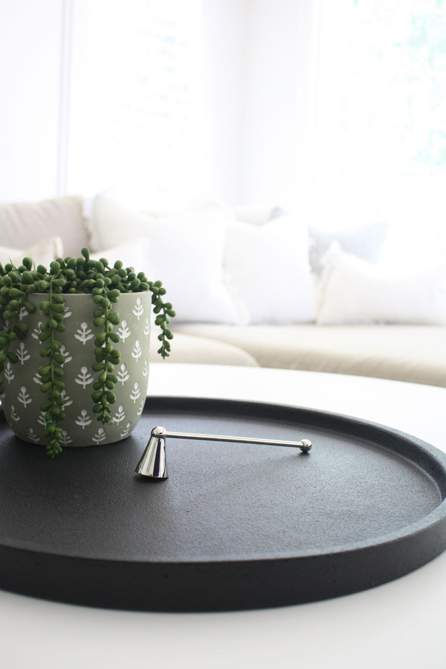 Concrete Round Tray 45cm - Black