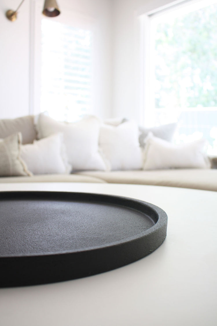 Concrete Round Tray 45cm - Black