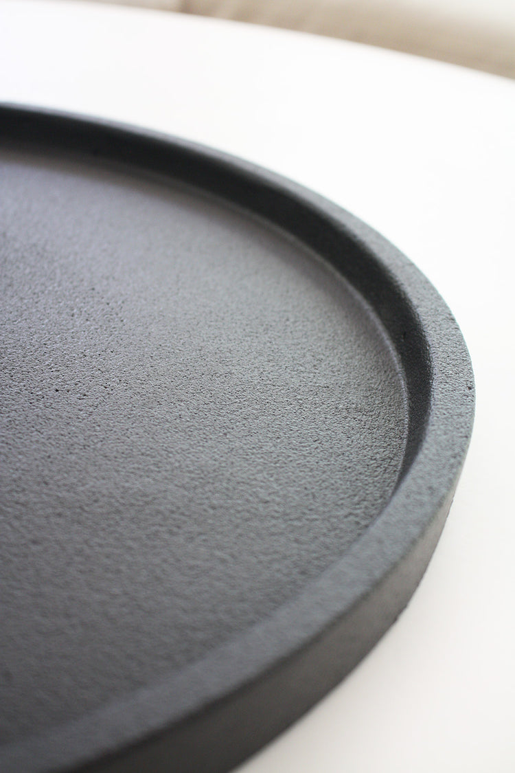 Concrete Round Tray 45cm - Black