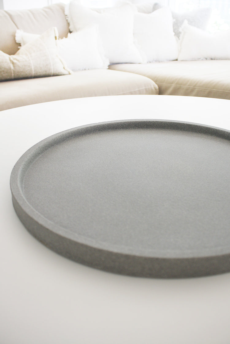 Concrete Round Tray 45cm - Natural Grey