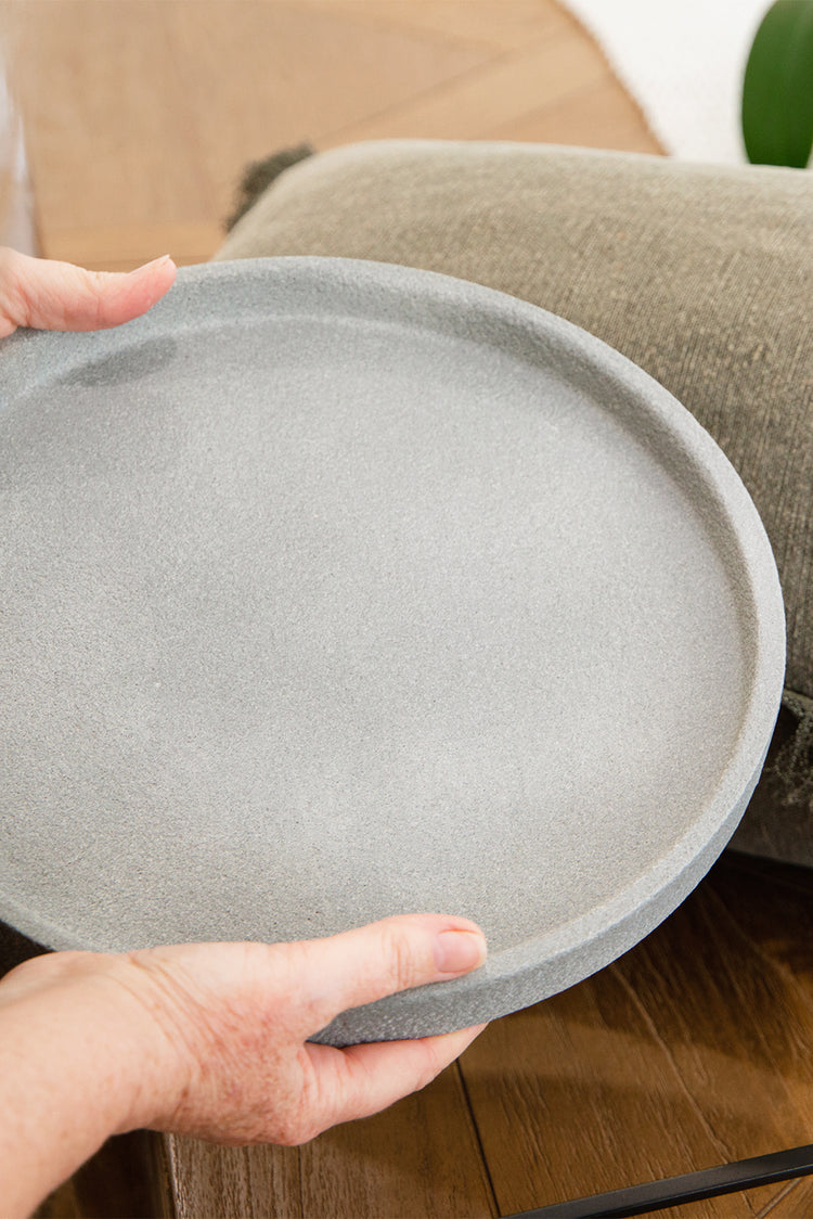 Concrete Round Tray 30cm - Natural Grey