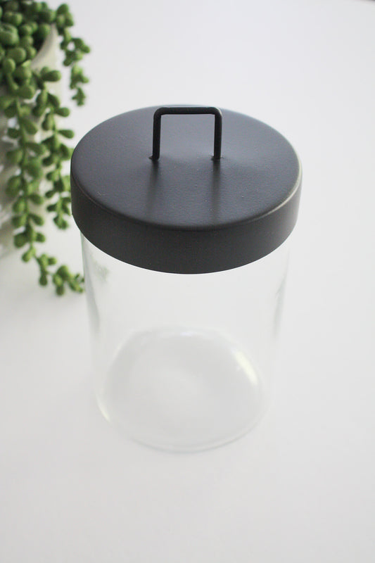 Glass Jar with Black Metal Lid - Large